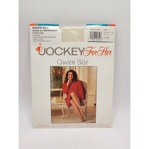 VTG Jockey For Her Sheer Control Top Pantyhose Queen Size Antique White